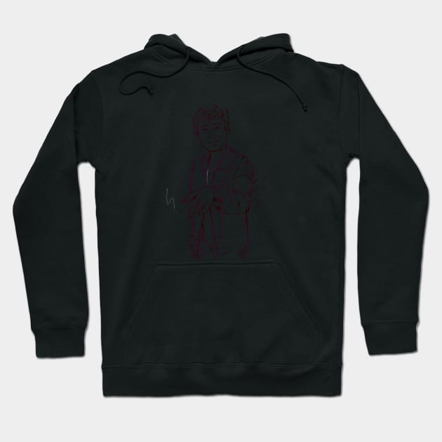 Justin Min / Ben Hargreeves Line Art Hoodie by brainbag